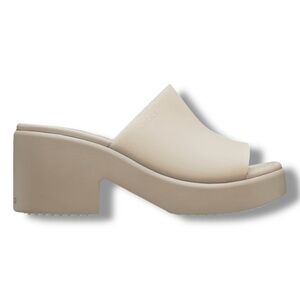 Crocs Brooklyn Frosted Slide Heel in Taupe Size 7